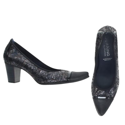 Acheter Chaussures noires à talons 7 cm imprimées serpent - Femme - Fluchos - Pointure 39 État correct - 14,95 € Chaussures noires à talons 7 cm imprimées serpent - Femme - Fluchos - Pointure 39 État correct - reconditionné disponible sur Label Emmaüs